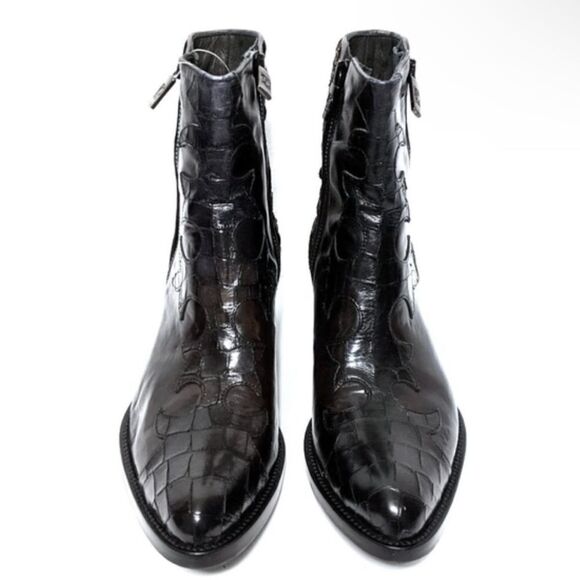 NWOB FREE PEOPLE x JO GHOST Gold Rush Leather Western Booties 37 - Picture 2 of 11